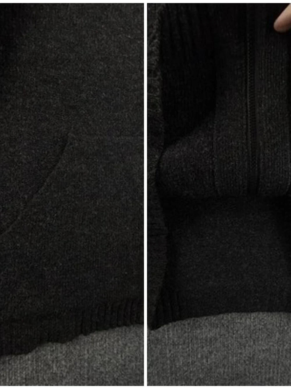 Thomas Burberry Shetland Wool Collared Long Sleeve Dark Gray Full Zip Logo Men
